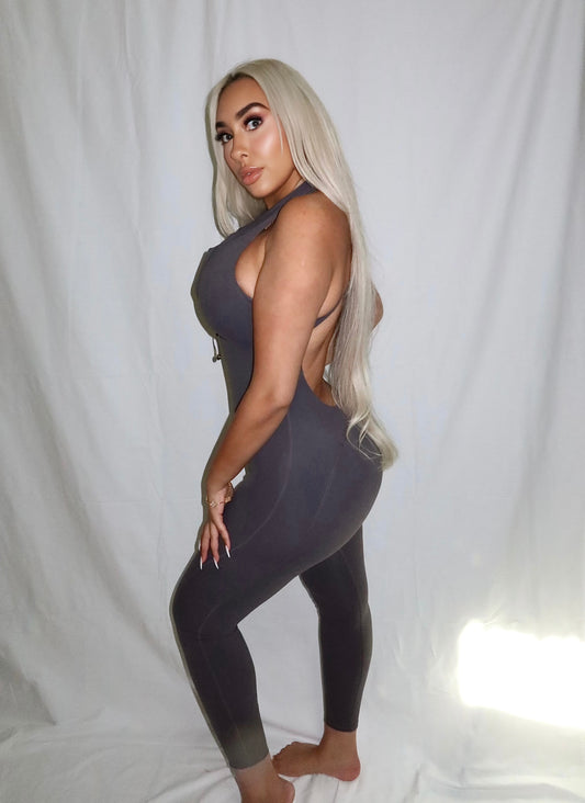 Curve Appeal Jumpsuit - Grey