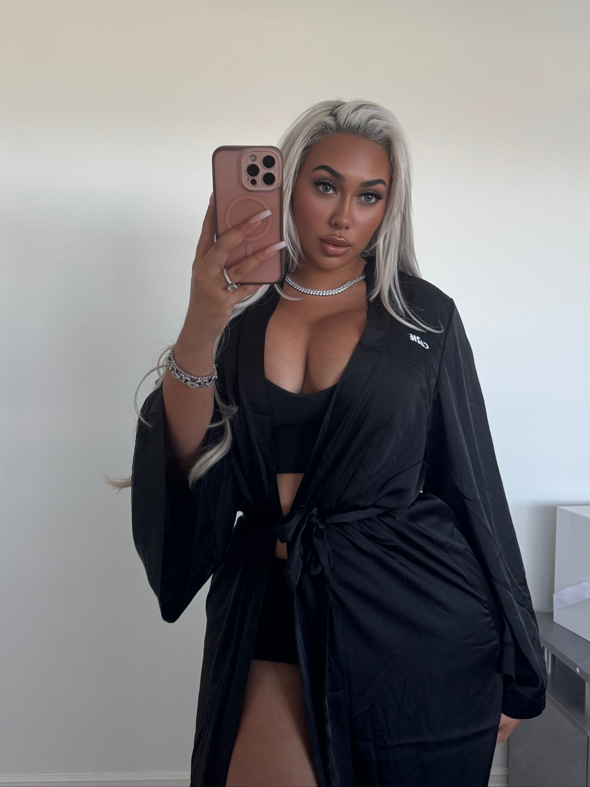 Midnight Muse Long Silk Robe