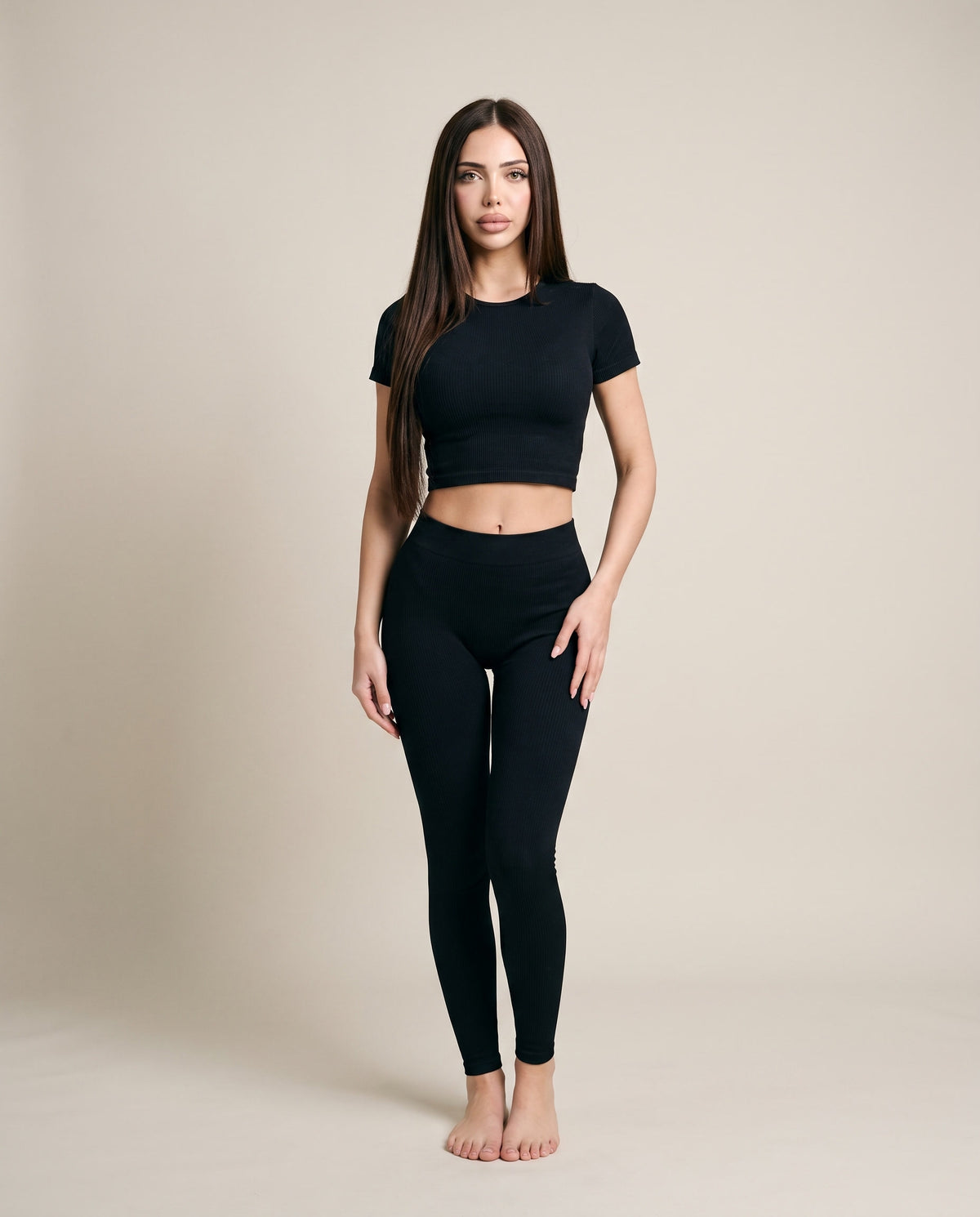 Luxe Ribbed Set - Black