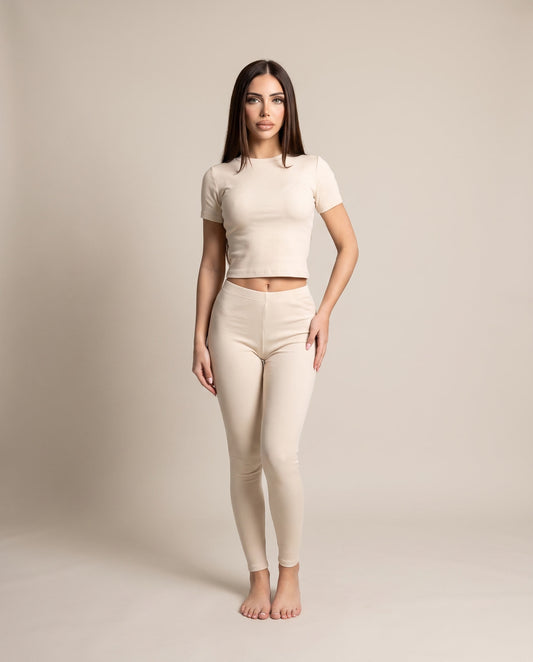 Luxe Ribbed Set - Cream